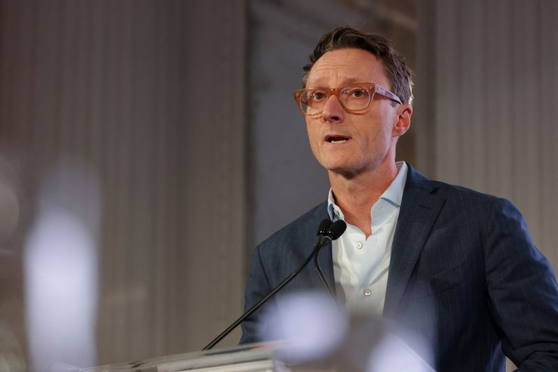 Charles Penner, Co-Founder & Head of Engagement of Ananym Capital Management, speaks during 13D Monitor's Active-Passive Investor Summit in New York City, U.S., October 21, 2025. REUTERS/Jeenah Moon