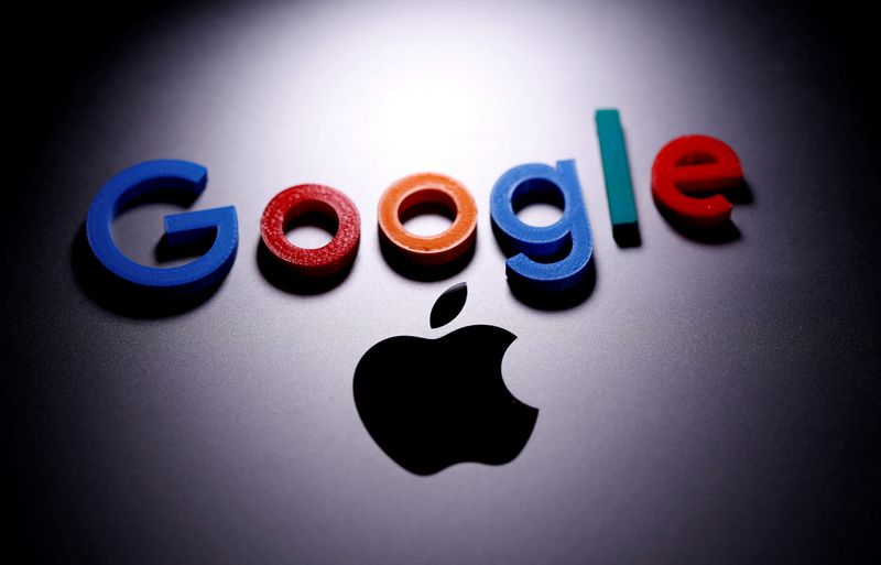FILE PHOTO: A 3D printed Google logo is placed on the Apple Macbook in this illustration taken April 12, 2020. REUTERS/Dado Ruvic/Illustration/File Photo