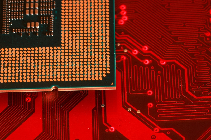 Computer motherboard and chip  appear in this illustration taken August 25, 2025. REUTERS/Dado Ruvic/Illustration