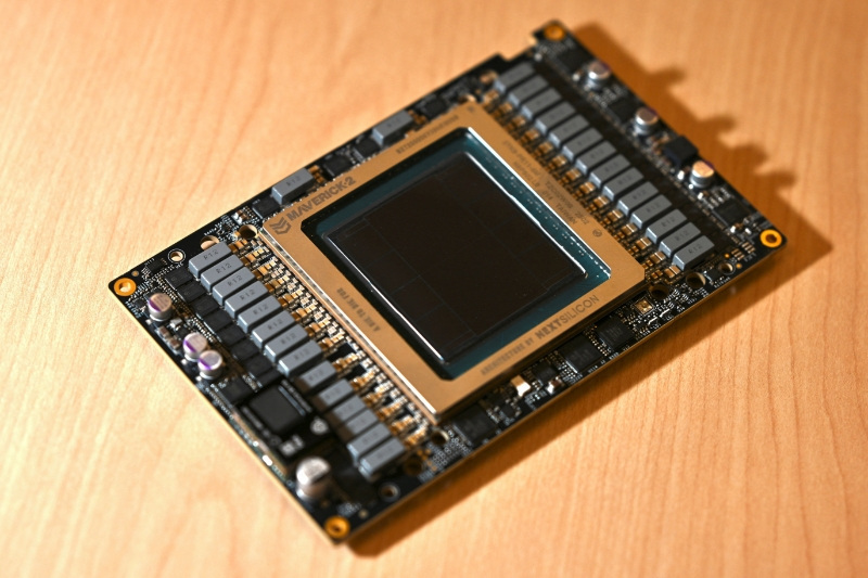 A chip from NextSilicon lies at the Computer Science Research Institute at Sandia National Laboratories, where the chips are being evaluated for use in nuclear weapons research, in Albuquerque, New Mexico, U.S., May 12, 2026. REUTERS/Stephen Nellis