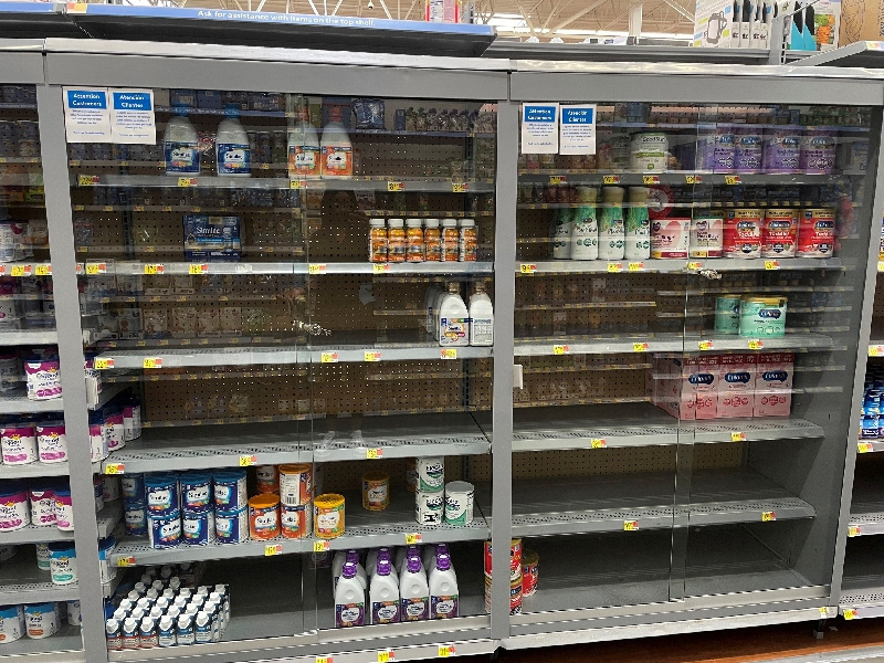 FILE PHOTO: A cabinet of baby formulas is seen at a Walmart store in Raleigh, North Carolina, U.S. June 2, 2022.  REUTERS/Arriana Mclymore/File Photo