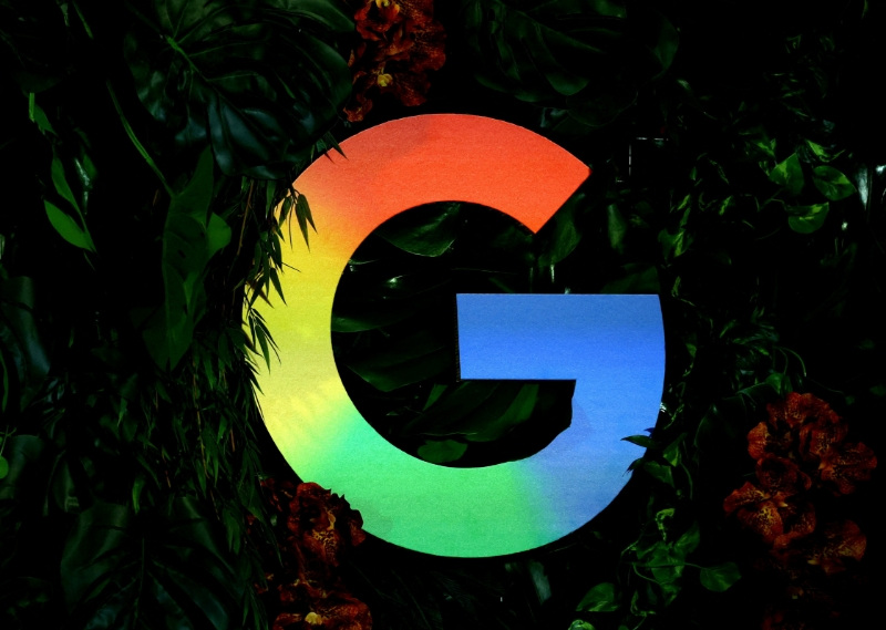 The Google logo is displayed during a press conference in Berlin, Germany, November 11, 2025. REUTERS/Lisi Niesner