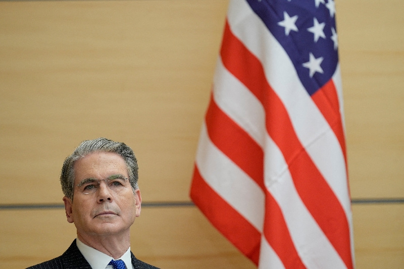 U.S. Treasury Secretary Scott Bessent prepares to attend a meeting with Japanese Prime Minister Sanae Takaichi at the prime minister's office in Tokyo, Japan, May 12, 2026.    Eugene Hoshiko/Pool via REUTERS