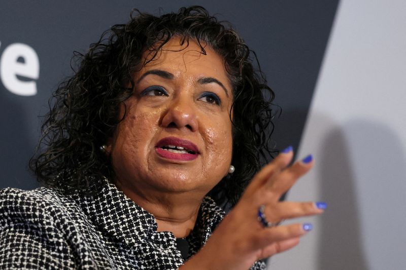 FILE PHOTO: Anu Aiyengar, head of global mergers and acquisitions for JPMorgan, speaks at the ReutersNEXT Newsmaker event in New York City, New York, U.S., November 8, 2023. REUTERS/Brendan McDermid/File Photo