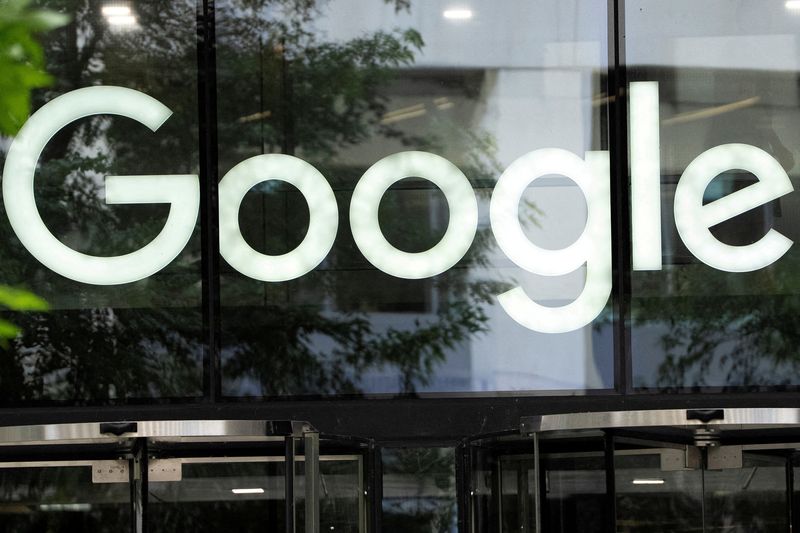FILE PHOTO: The Google logo is seen outside the company's offices in London, Britain, June 24, 2025. REUTERS/Carlos Jasso//File Photo