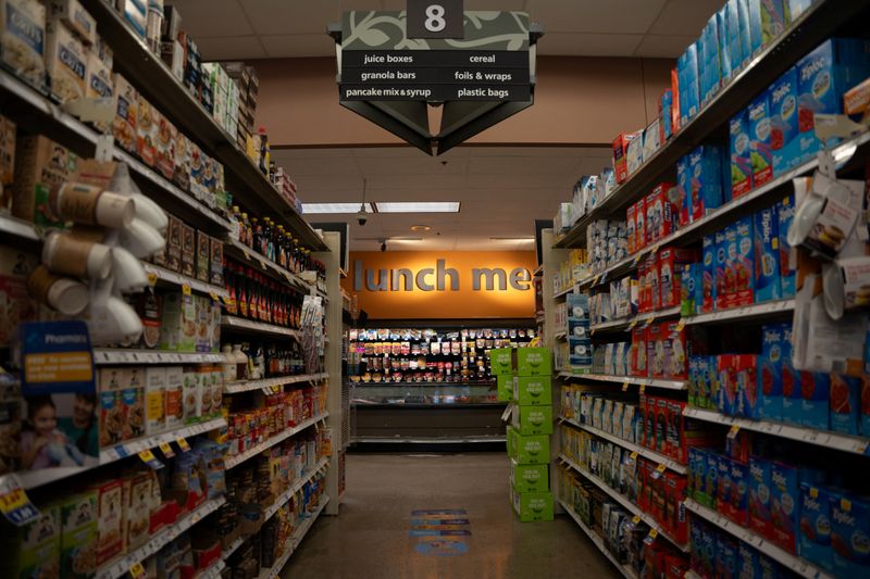 The inside of a near by Kroger grocery store is seen in Nashville, Tennessee, U.S. August 17, 2024.  REUTERS/Kevin Wurm