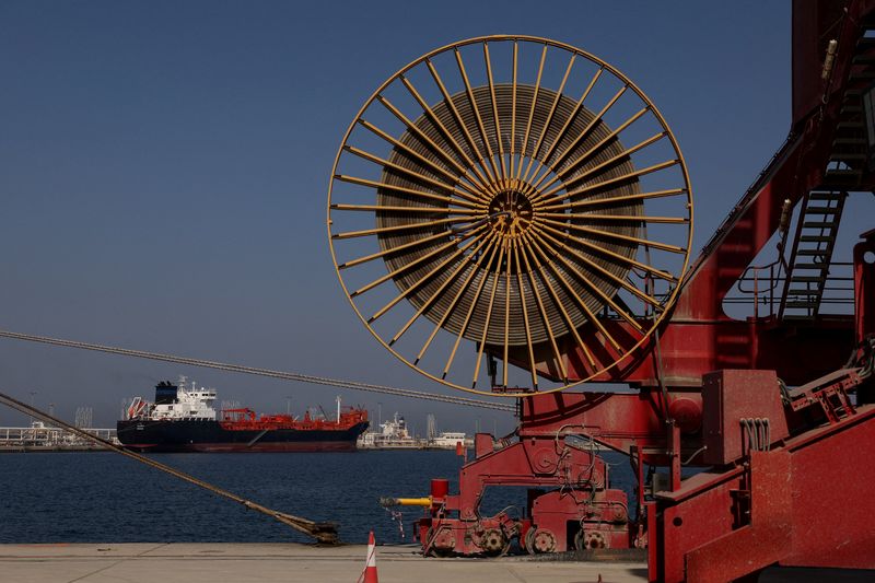 FILE PHOTO: An oil tanker docked at the Port of Fujairah, as the U.S.-Israel conflict with Iran limits marine traffic in the Strait of Hormuz, in Fujairah, United Arab Emirates, May 6, 2026. REUTERS/Amr Alfiky/File Photo