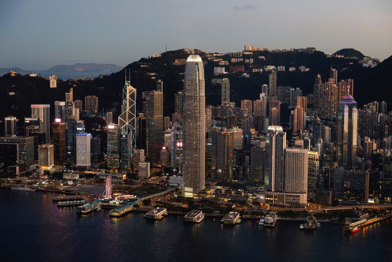 A general view of Two International Finance Centre (IFC), HSBC headquarters and Bank of China in Hong Kong, China July 13, 2021. REUTERS/Tyrone Siu