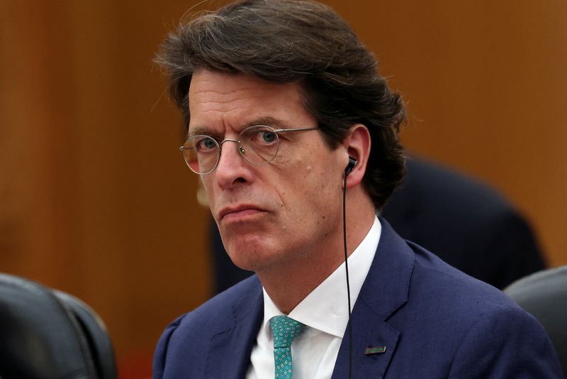 Schaeffler Group CEO Klaus Rosenfeld attends a meeting with Chinese President Xi Jinping (not pictured), at the Great Hall of the People in Beijing, China March 28, 2025. REUTERS/Florence Lo
