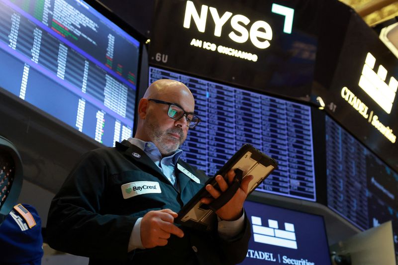 A trader works on the floor at the New York Stock Exchange (NYSE) in New York City, U.S., May 26, 2026. REUTERS/Brendan McDermid