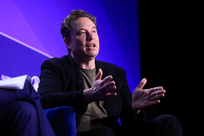 Elon Musk, Chief Executive Officer of SpaceX and Tesla and owner of X speaks at the Milken Conference 2024 Global Conference Sessions at The Beverly Hilton in Beverly Hills, California, U.S., May 6, 2024.  REUTERS/David Swanson