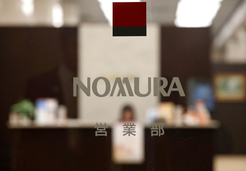 FILE PHOTO: The logo of Nomura Securities is seen at the company's Head Office in Tokyo, Japan, November 28, 2016.    REUTERS/Toru Hanai/File Photo