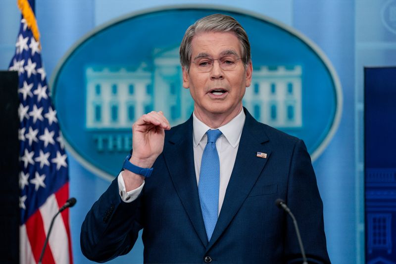 U.S. Treasury Secretary Scott Bessent speaks during a press briefing in the James S. Brady Press Briefing Room at the White House in Washington, D.C., U.S., May 28, 2026. REUTERS/Evan Vucci