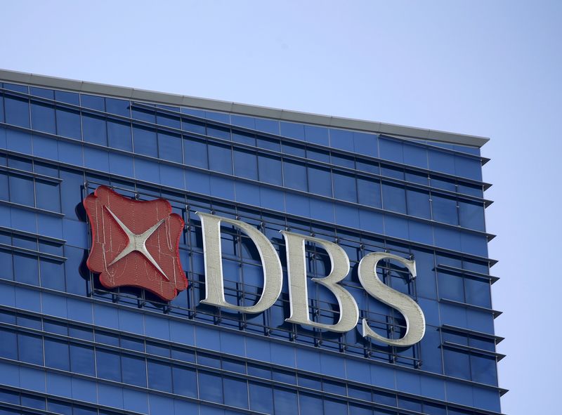 A DBS logo on their office building in Singapore, February 22, 2016. REUTERS/Edgar Su