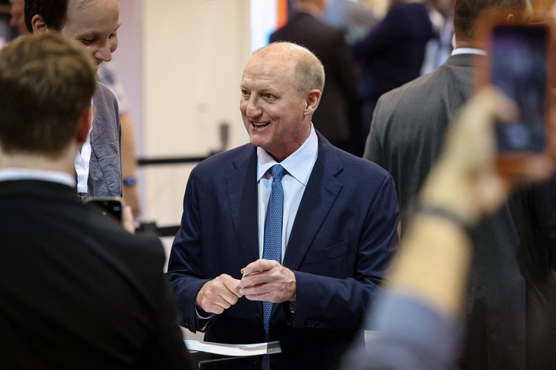 Berkshire Hathaway CEO Greg Abel greets shareholders during the Berkshire Hathaway Inc annual shareholders' meeting, the conglomerate's first since Warren Buffett stepped down after 60 years as chief executive, in Omaha, Nebraska, U.S., May 1, 2026. REUTERS/Brendan McDermid/File Photo