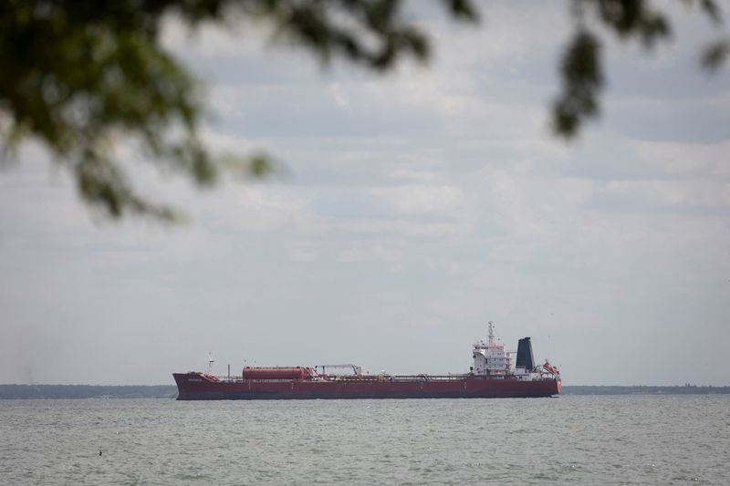 Oil tanker Bronco sits anchored in Lake Maracaibo, near the Bajo Grande crude port operated by state oil company PDVSA, in Maracaibo, Venezuela, February 9, 2026. REUTERS/Marco Bello