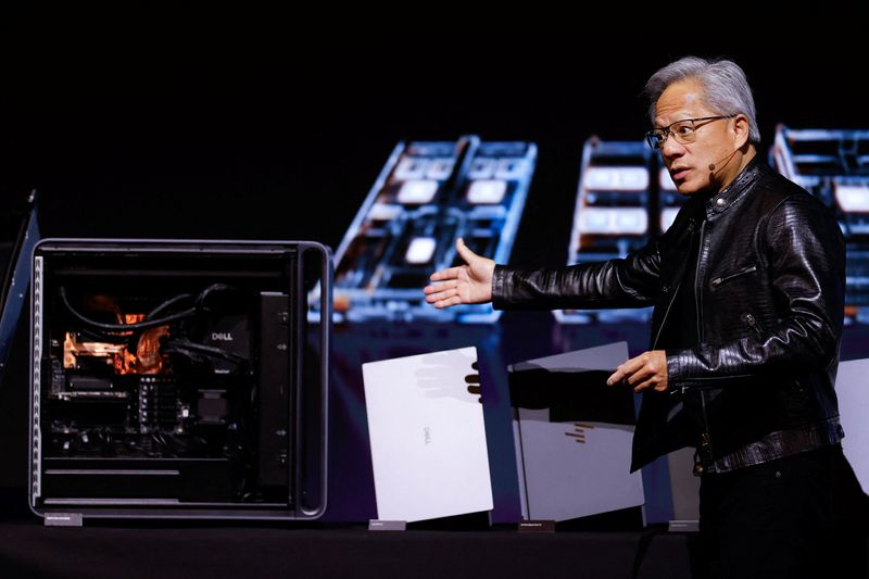 Nvidia's CEO Jensen Huang meets press on the sideline of Taiwan's annual tech show Computex in Taipei, Taiwan June 2, 2026. REUTERS/Ann Wang