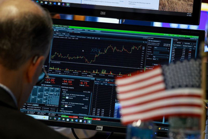 A trader works at his post on the floor at the New York Stock Exchange (NYSE) in New York City, U.S., June 1, 2026.  REUTERS/Brendan McDermid