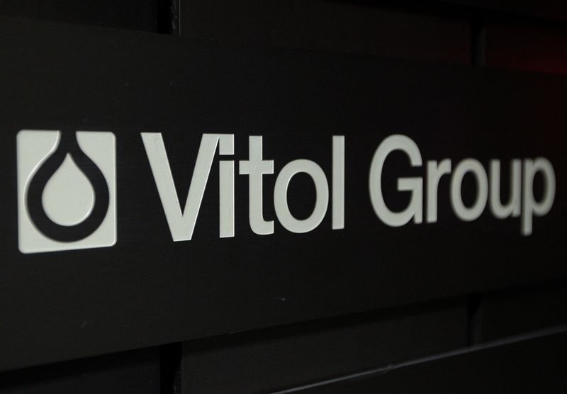 FILE PHOTO: A sign is pictured in front of the Vitol Group trading commodities company building in Geneva October 4, 2011. REUTERS/Denis Balibouse/File Photo
