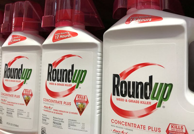 FILE PHOTO: Monsanto Co's Roundup is shown for sale in Encinitas, California, U.S., June 26, 2017.  REUTERS/Mike Blake/File Photo