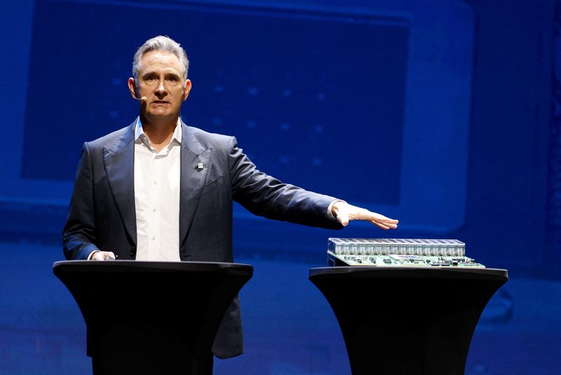 Marvell CEO Matt Murphy delivers a keynote speech during Computex in Taipei, Taiwan, June 2, 2026. REUTERS/Ann Wang