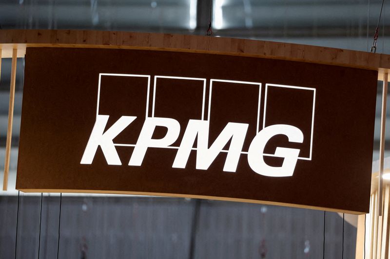 FILE PHOTO: A logo of KPMG is seen at the Porte de Versailles exhibition center in Paris, France June 15, 2022. REUTERS/Benoit Tessier/File Photo
