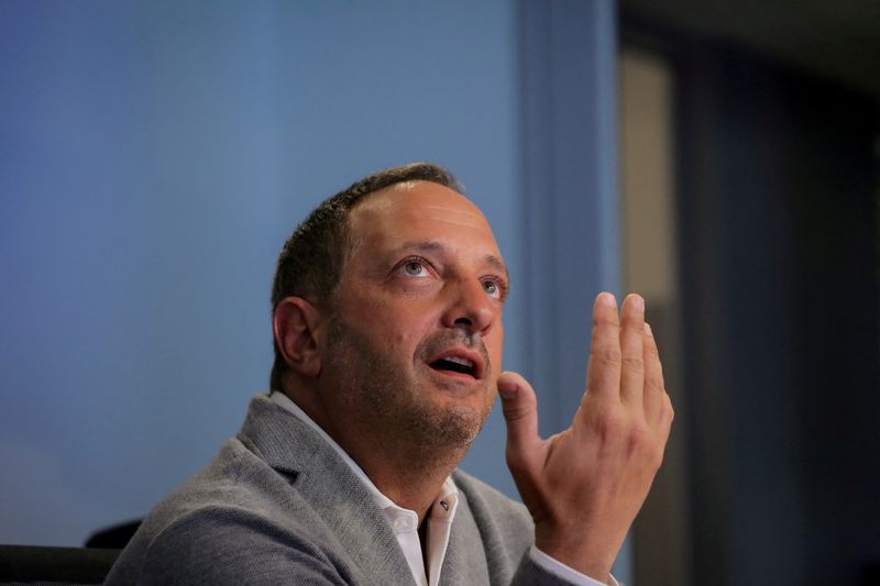 FILE PHOTO: Andrew Left, the founder of Citron Research, speaks during a Reuters event in New York, U.S., November 12, 2018. REUTERS/Brendan McDermid/File Photo