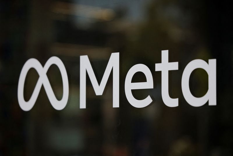 The logo of Meta at the Meta Lab in Los Angeles, California, U.S., May 20, 2026. REUTERS/Daniel Cole
