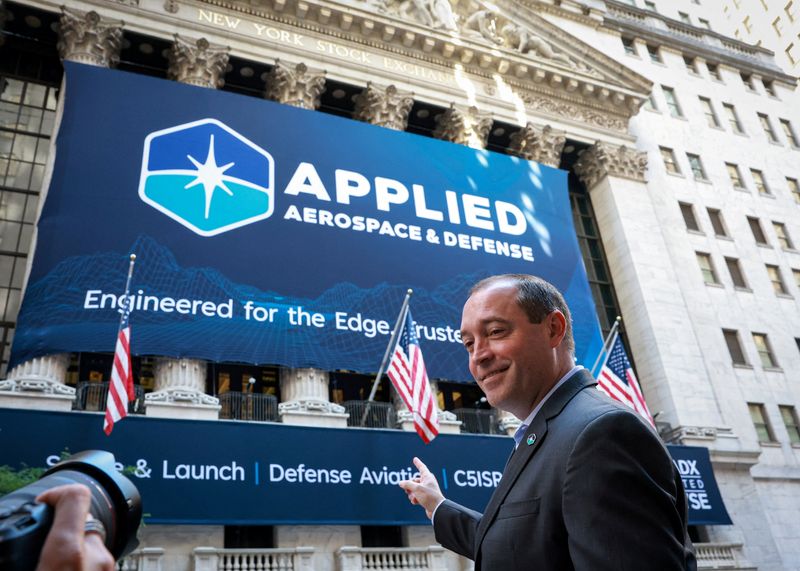 Trip Ferguson, CEO of Applied Aerospace & Defense, poses for a photo during his company’s IPO outside the New York Stock Exchange (NYSE) in New York City, U.S., June 3, 2026.  REUTERS/Brendan McDermid