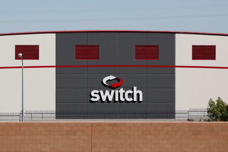 The Switch logo is pictured on a data center in Las Vegas, Nevada, U.S., October 6, 2017. REUTERS/Chris Wattie