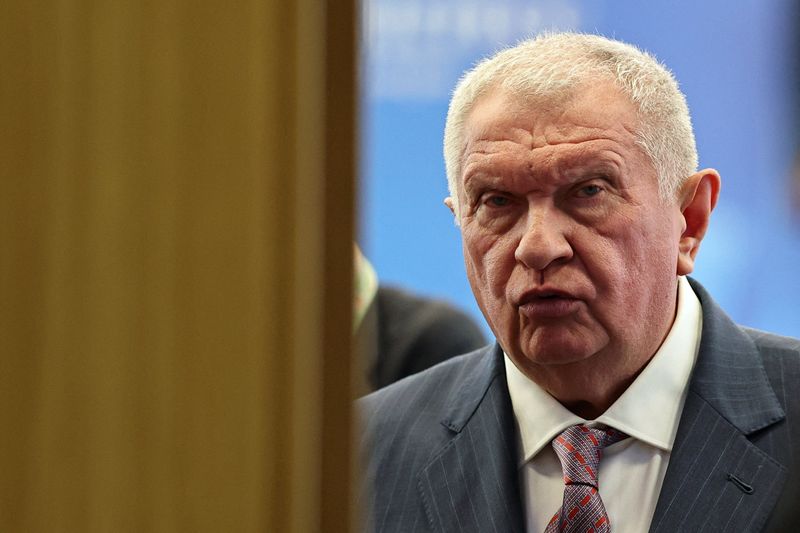 Chief Executive of oil producer Rosneft Igor Sechin attends the St. Petersburg International Economic Forum (SPIEF) in Saint Petersburg, Russia June 5, 2026. REUTERS/Anastasia Barashkova