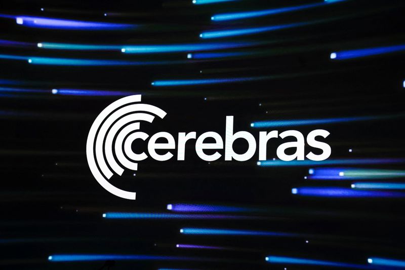 A screen displays the Cerebras Systems, an artificial intelligence chip maker, logo during the company’s IPO at the Nasdaq Market site in New York City, U.S., May 14, 2026.  REUTERS/Eduardo Munoz