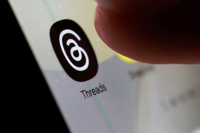 The Threads app icon on a smartphone in this illustration taken October 27, 2025. REUTERS/Dado Ruvic/Illustration