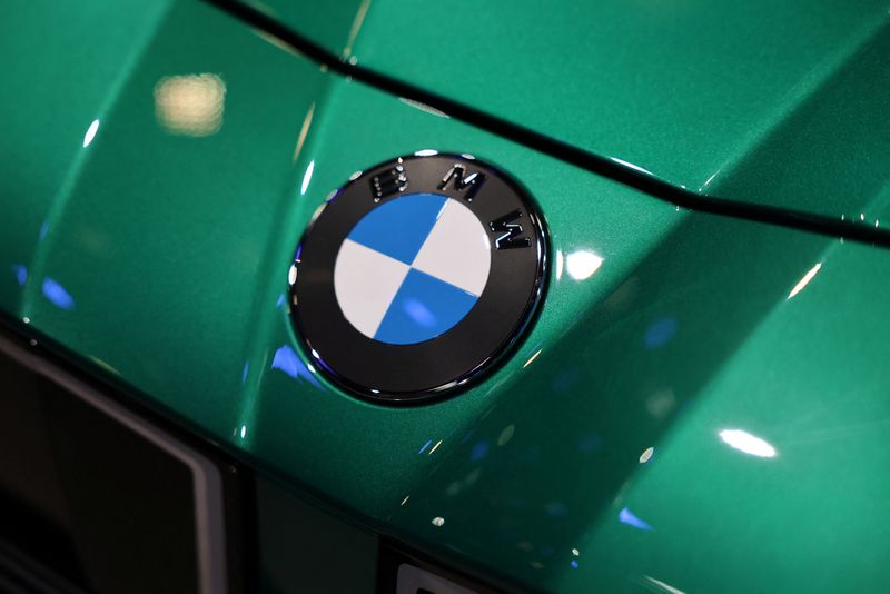 A BMW logo on the newly presented i3 Long Wheelbase model at the company’s booth at the Beijing International Automotive Exhibition (Auto China), in Beijing, China, April 24, 2026. REUTERS/Maxim Shemetov