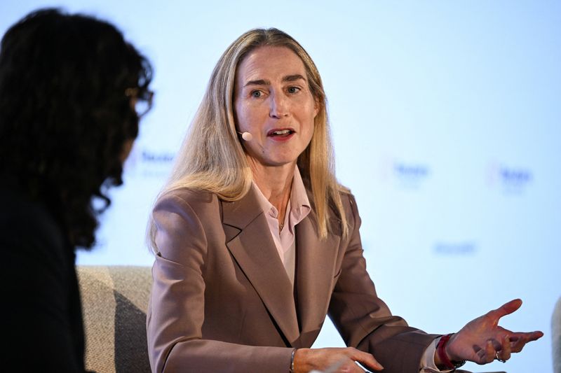 Zurich Insurance Chief Executive Officer - Life, Health and Bank Distribution Alison Martin speaks during the Reuters NEXT Europe 2026 summit, bringing together global leaders on policy, markets and industry to address key global challenges, in London, Britain, June 16, 2026. REUTERS/Chris J. Ratcliffe