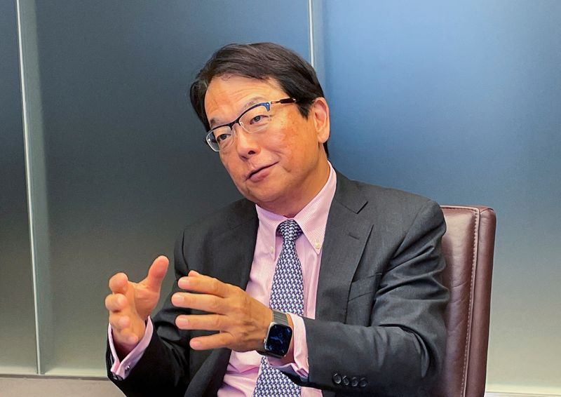 FILE PHOTO: File Photo: Nippon Steel Vice Chairman Takahiro Mori talks about its strategy in an interview with Reuters, in Tokyo, Japan August 28, 2025. REUTERS/Ritsuko Shimizu/File Photo/File Photo