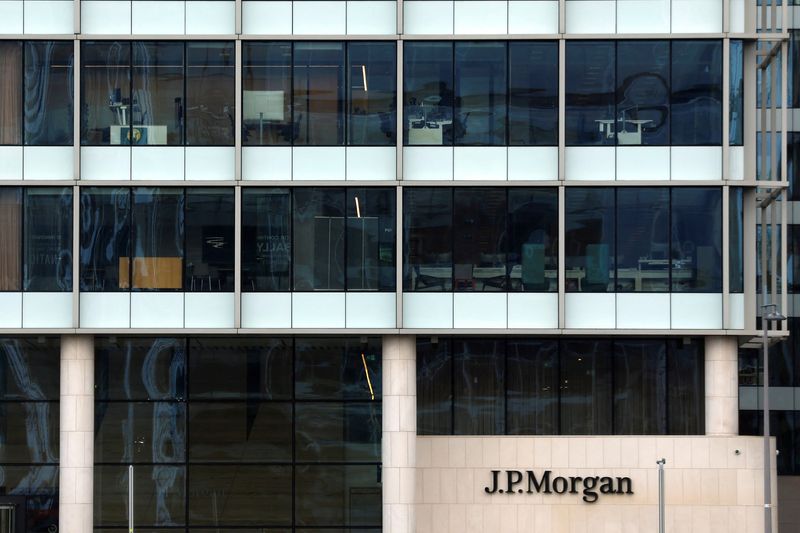 FILE PHOTO: The J.P. Morgan investment bank at the International Financial Services Centre (IFSC) in Dublin, Ireland, January 17, 2026. REUTERS/Clodagh Kilcoyne/File Photo
