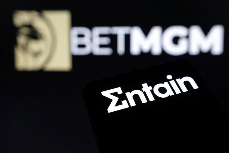 BetMGM and Entain logos are seen in this illustration taken June 17, 2024. REUTERS/Dado Ruvic/Illustration