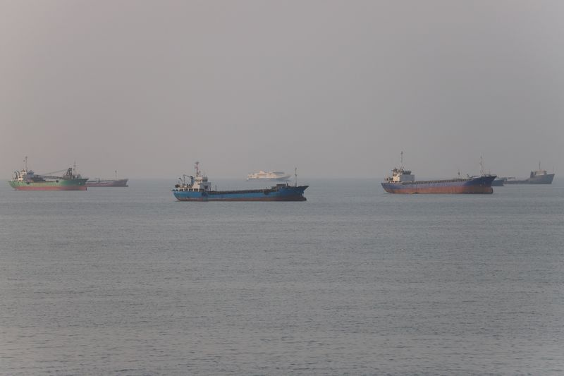 Vessels in the Strait of Hormuz near the beach of Bandar Abbas, Iran, June 21, 2026. Amirhosein Khorgooi/ISNA/via WANA (West Asia News Agency)via REUTERS