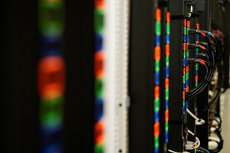 Wiring sits inside of the Data Hall of the Microsoft data center campus in Mount Pleasant, Wisconsin, U.S., September 18, 2025.  REUTERS/Audrey Richardson