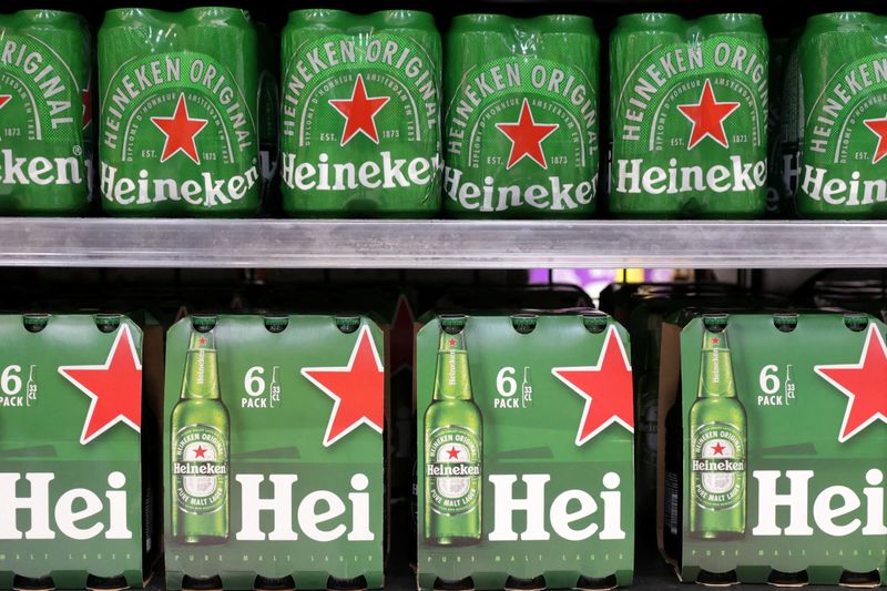 Bottles of Heineken beer are displayed on a shelf in a supermarket in Sarajevo, Bosnia and Herzegovina October 29, 2024. REUTERS/Dado Ruvic