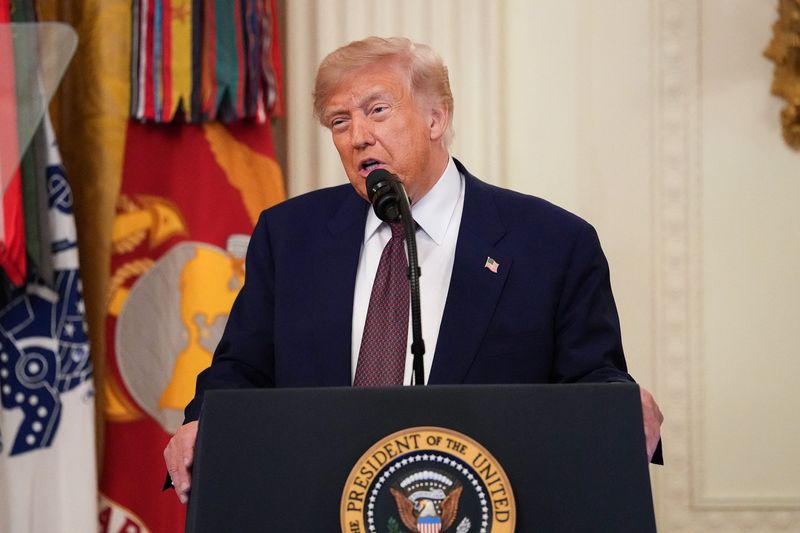 U.S. President Donald Trump speaks during a Medal of Honor ceremony at the White House in Washington, D.C., U.S., June 18, 2026. REUTERS/Eric Lee