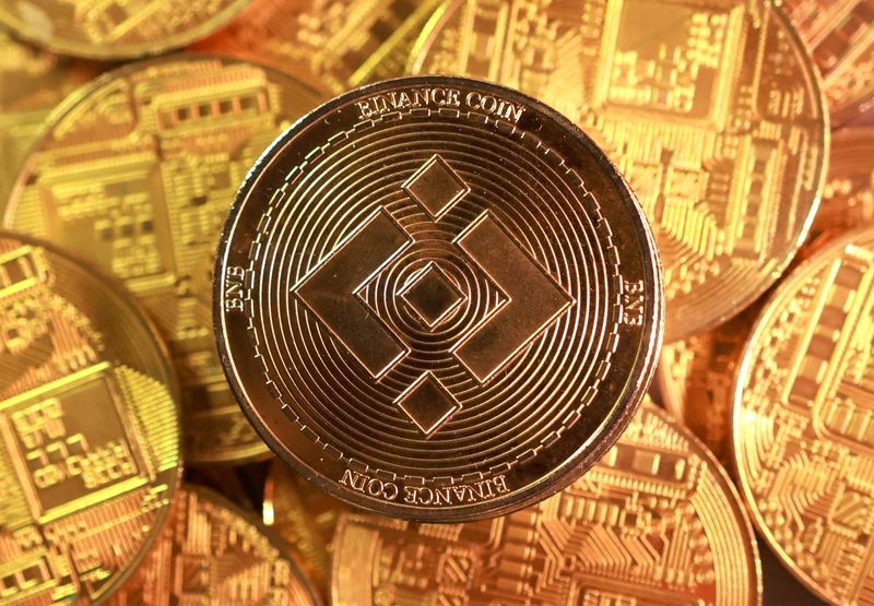 Representations of Binance coin cryptocurrency is seen in this illustration taken September 10, 2025. REUTERS/Dado Ruvic/Illustration