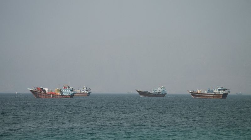 Vessels at the Strait of Hormuz, as seen from Musandam,Oman, June 25, 2026. REUTERS/Stringer