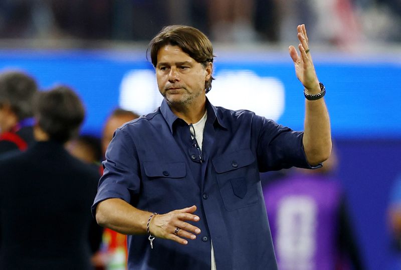 Soccer Football - FIFA World Cup 2026 - Group D - Turkey v United States - Los Angeles Stadium, Inglewood, California, U.S. - June 25, 2026 U.S. coach Mauricio Pochettino reacts REUTERS/Matthew Childs