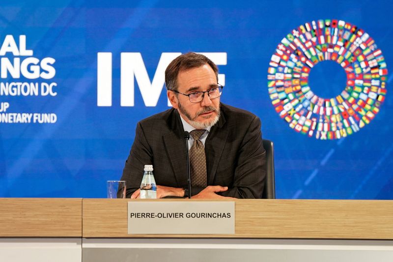 International Monetary Fund chief economist Pierre-Olivier Gourinchas speaks during the “World Economic Outlook” press briefing at the IMF/World Bank 2025 Annual Meetings in Washington, D.C., U.S., October 14, 2025. REUTERS/Elizabeth Frantz
