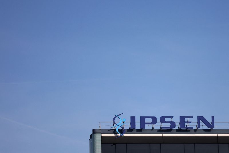 View of the Ipsen logo at the company's headquarters in Boulogne-Billancourt near Paris, France, February 18, 2025.  REUTERS/Abdul Saboor