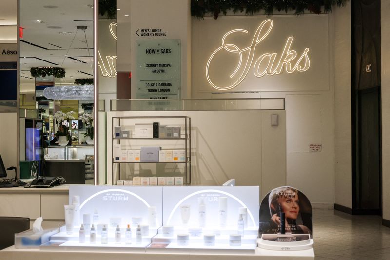 Products are displayed in the Saks Fifth Avenue flagship store in New York City, U.S., January 11, 2026. REUTERS/Kylie Cooper
