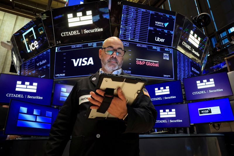 A trader works on the floor at the New York Stock Exchange (NYSE) in New York City, U.S., June 24, 2026.  REUTERS/Brendan McDermid