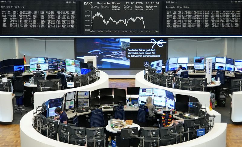 The German share price index DAX graph is pictured at the stock exchange in Frankfurt, Germany, June 29, 2026.  REUTERS/staff